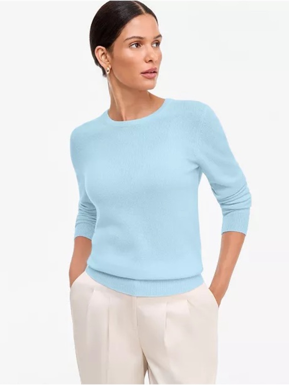 Charter Club Luxury 100% Cashmere Crewneck Sweater Blue M women’s